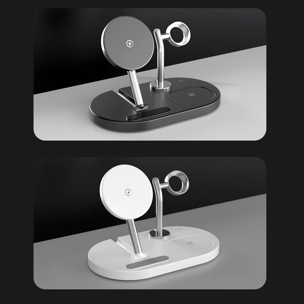 

4-в-1 док-станция для зарядки телефона Беспроводное зарядное устройство для путешествий Qi зарядная площадка Замена Бытовая док-станция Бела...