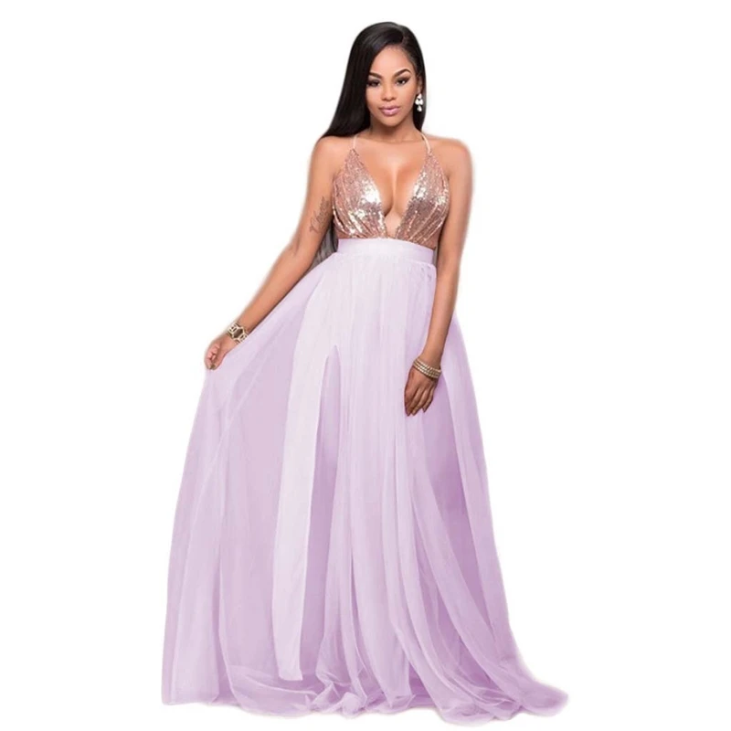 2022 Women's Deep V Neck Sleeveless Elegant Formal Prom Long Maxi Cocktail Party Ball Gown Bandage Blackless Dress Red Black XL