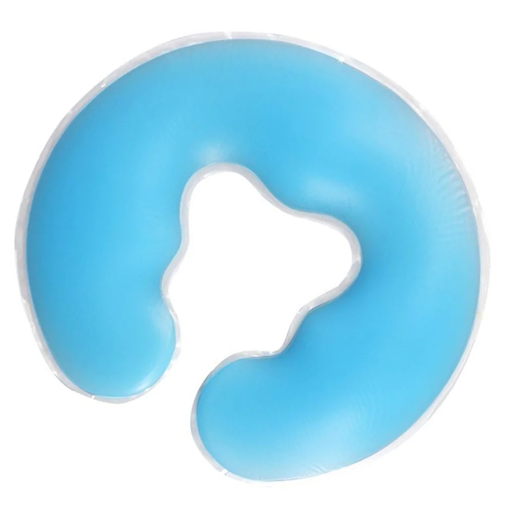 

1PC U-shaped Hole Pillow Face Massage Sleeping Lying Pillow Silicone Pad for Beauty Salon Spa Massage Parlors (Blue)
