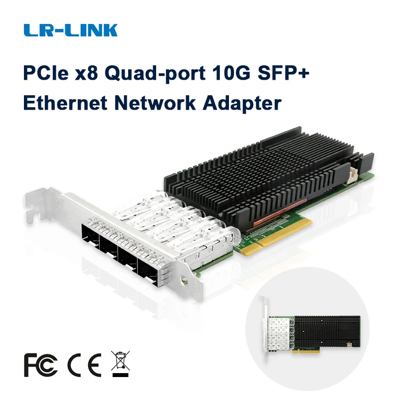 LR-LINK 1024PF 10Gb PCI-E NIC Network Card Intel 82599ES Chipset Quad SFP + Port, PCI Express x8