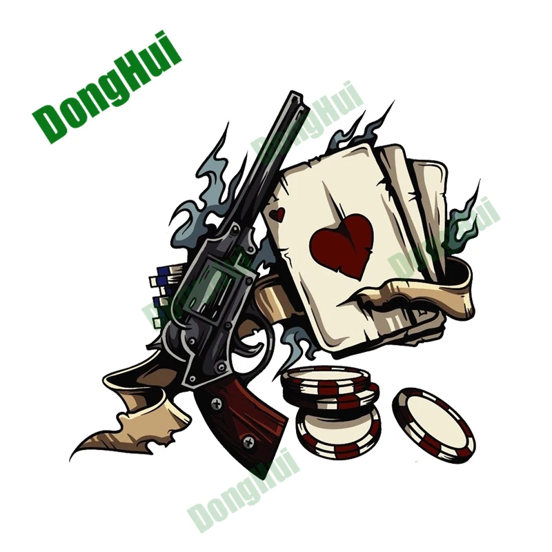 

Poker Chips Gambling Decals & Revolvers Anime Car Stickers Motorcycle Trunk Helmet Surfboard Luggage Camper Sticker