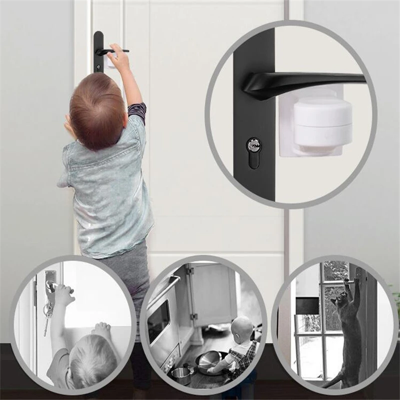 

White Plastic Child Safe Security Window Door Sash Lock Safety Lever Handle Sweep Latch Hardware Locks