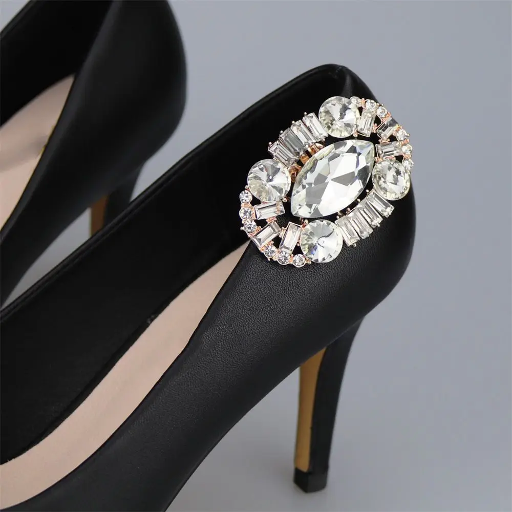 

Gold/Silver Shoe Clip Wedding Shoes High Heel Women Bride Decoration Rhinestone Shiny Decorative Clips Charm Buckle Bag Pendant