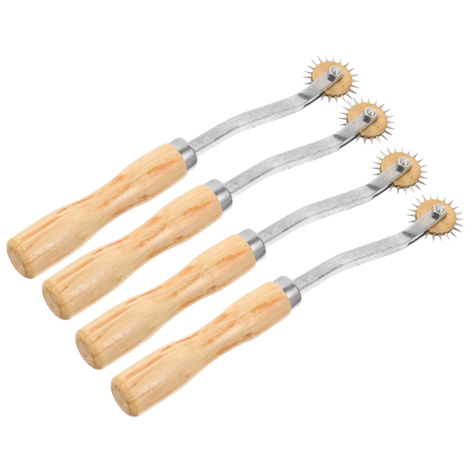 

4 Pcs Crimping Wheel Wooden Handle Tracing Spacing Walker Craft Gearwheel Fabric Wheels Practical Tools