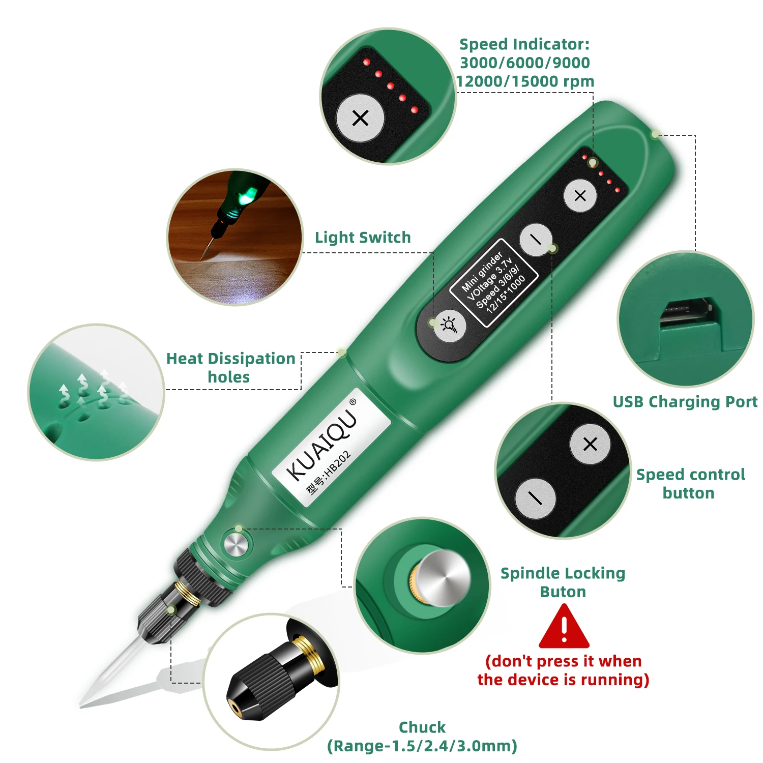 Мини-шлифовальный станок с регулируемой скоростью USB-зарядка электрическая