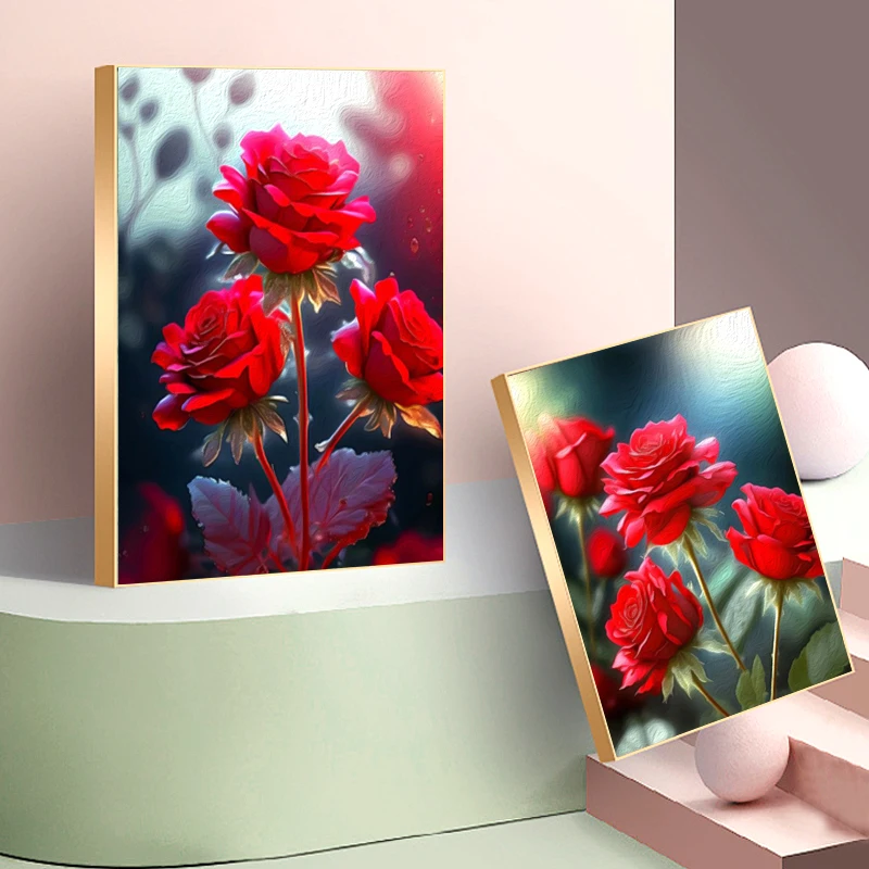 Картина по номерам SDOYUNO взрослые красная роза картина 40x50 с рамкой