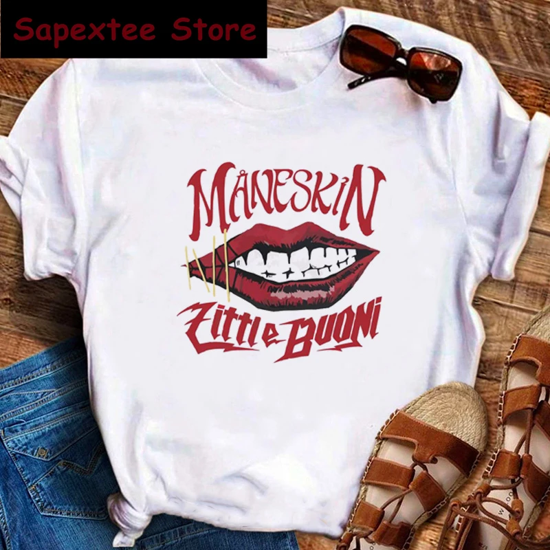 

Maneskin Eurovision Italia T Shirt Woman Hip Hop Rock Punk Clothes Women Men T-shirts Short Sleeve Tee Summer Tops Plus Size