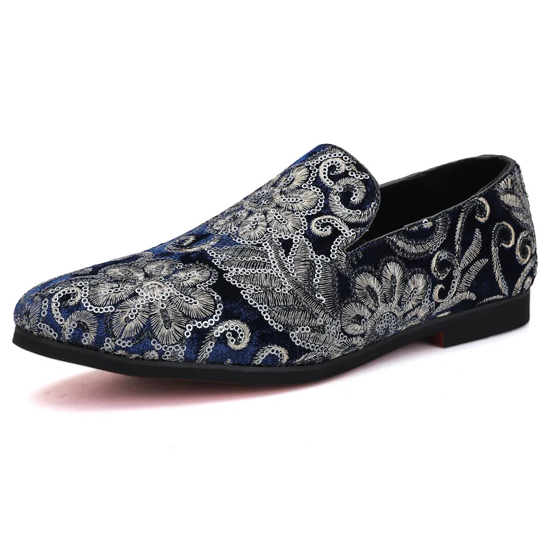 

2023 New Spring Casual Men Loafers Embroidered Moccasins Shoes Slip On Flats Suede Shoes Men Large size 38-48 Formal Footwear