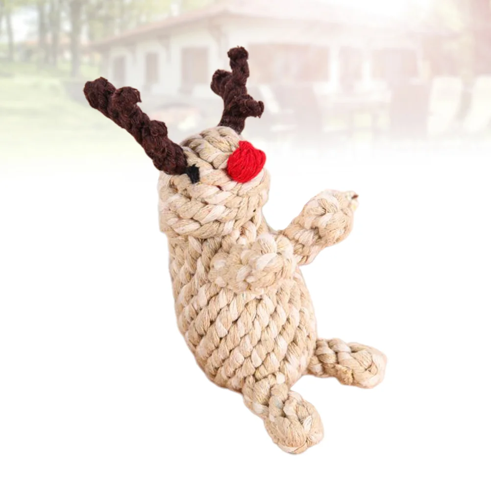 

Toy Dog Christmas Chewing Ropesanta Reindeer Puppy Pet Plush Chew Funny