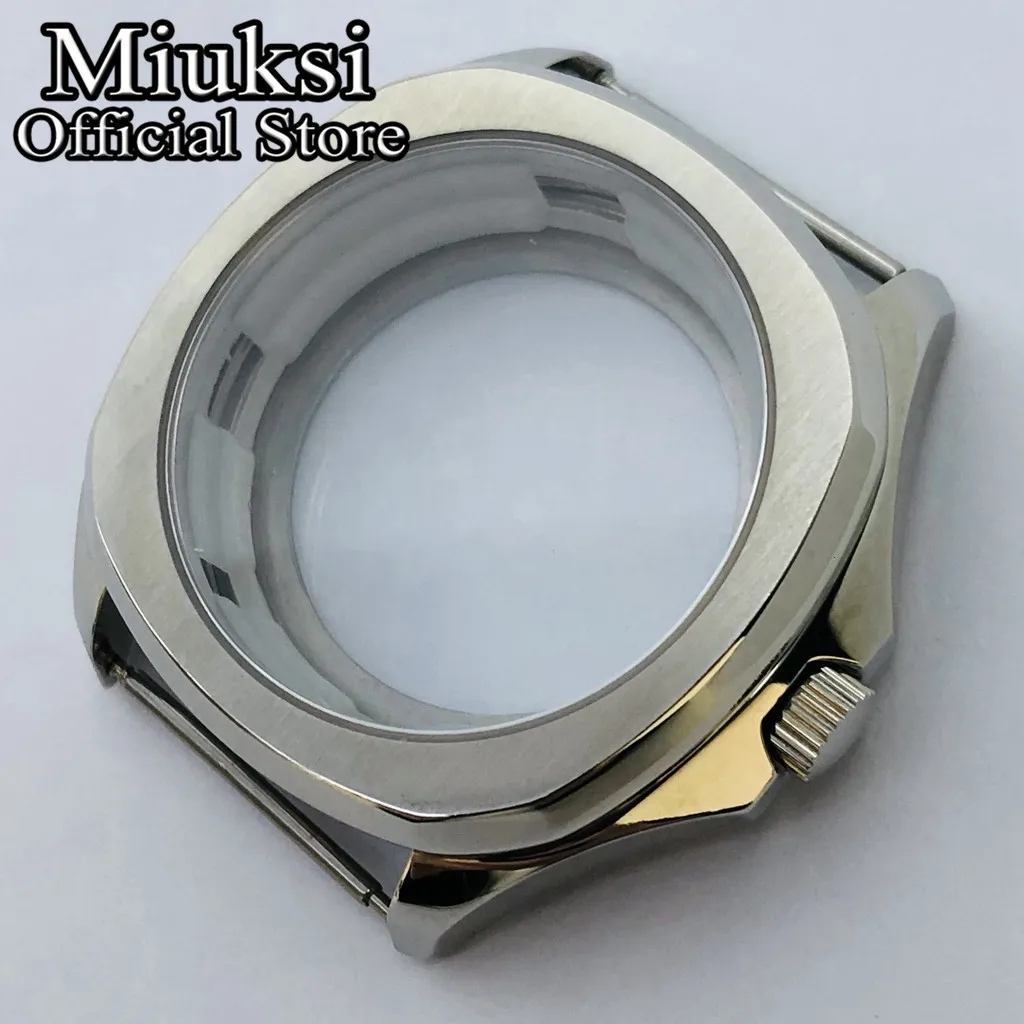 Серебристый стерильный чехол Miuksi 40 мм с сапфировым стеклом подходит для NH35 NH36