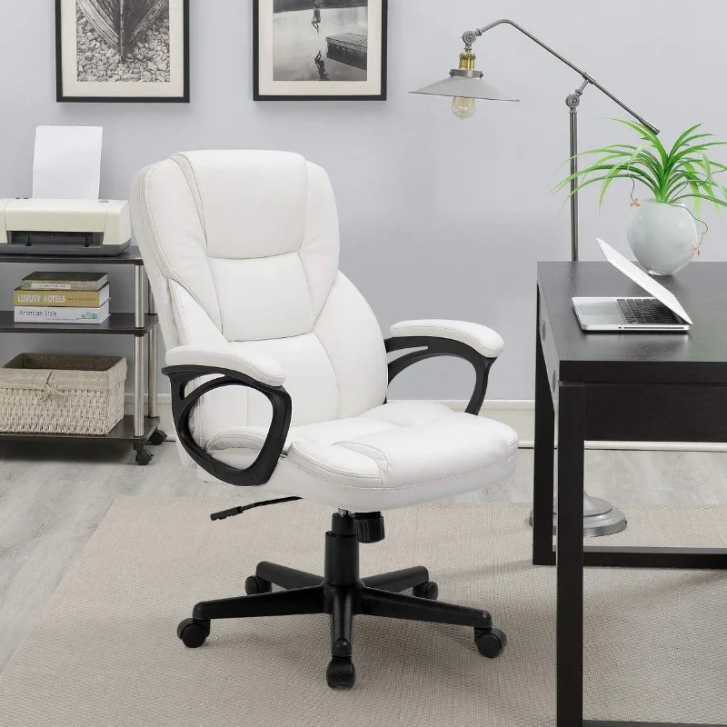 With Lumbar Support, White Office Chair Ergonomic