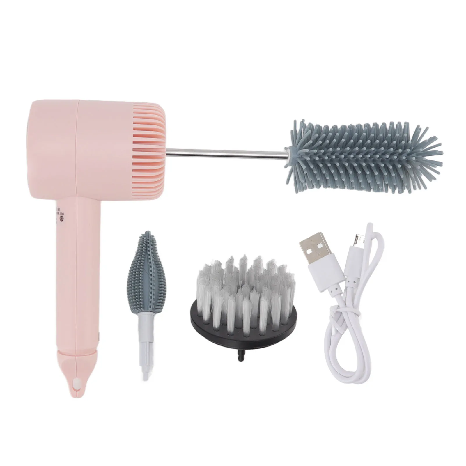 

Electric Bottle Brush Replaceable Brush Head Rechargeable Baby Bottle Cleaner Odorless 360 Degree Rotating 3 Modes for Travel
