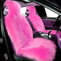 winter warm car seat covers artificial plush cars cushion soft synthetic wool seats fit for auto truck suv van hot pink