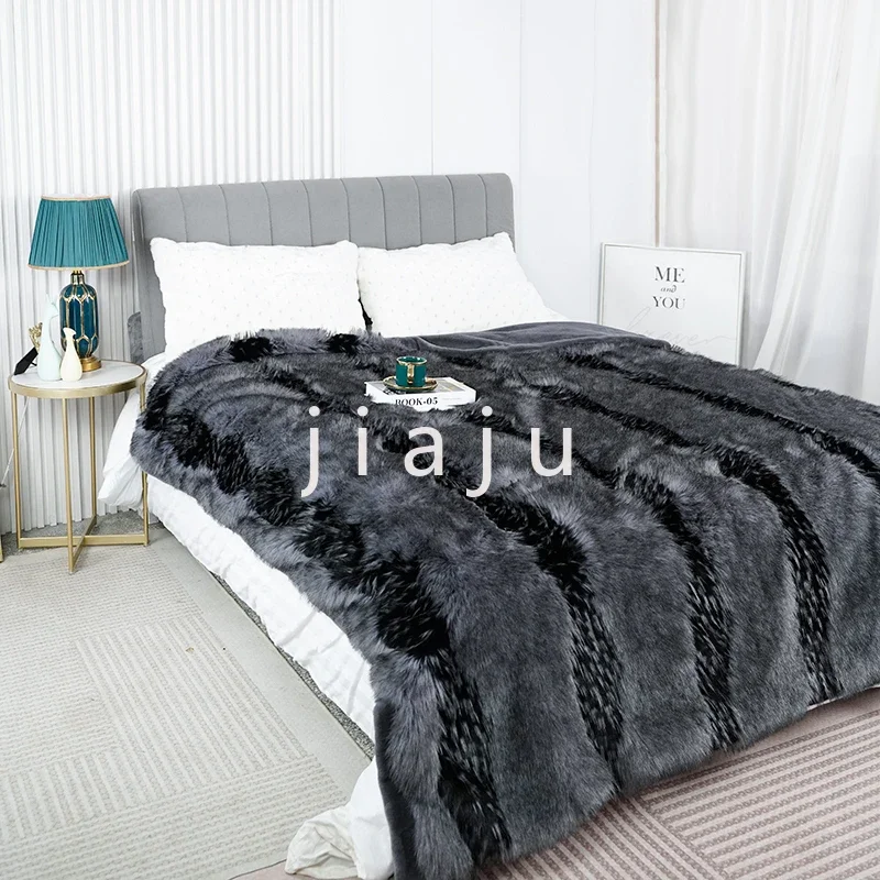 Mantas esponjosas piel синтеética lujo para cama funda sofá sala de estar dormitorio manta decorativa alta gama suave y Natural