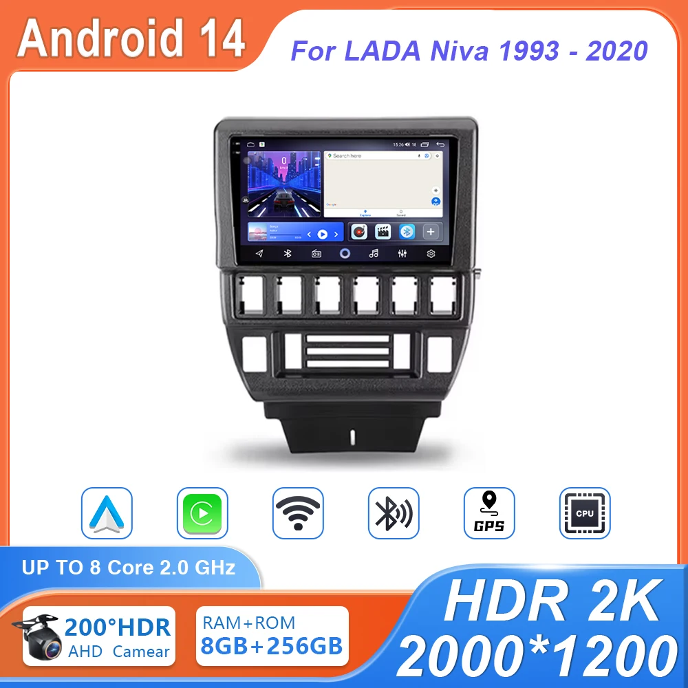 Автомобильный радиоприемник для LADA Niva 1993-2020 Мультимедийный видеоплеер Навигация