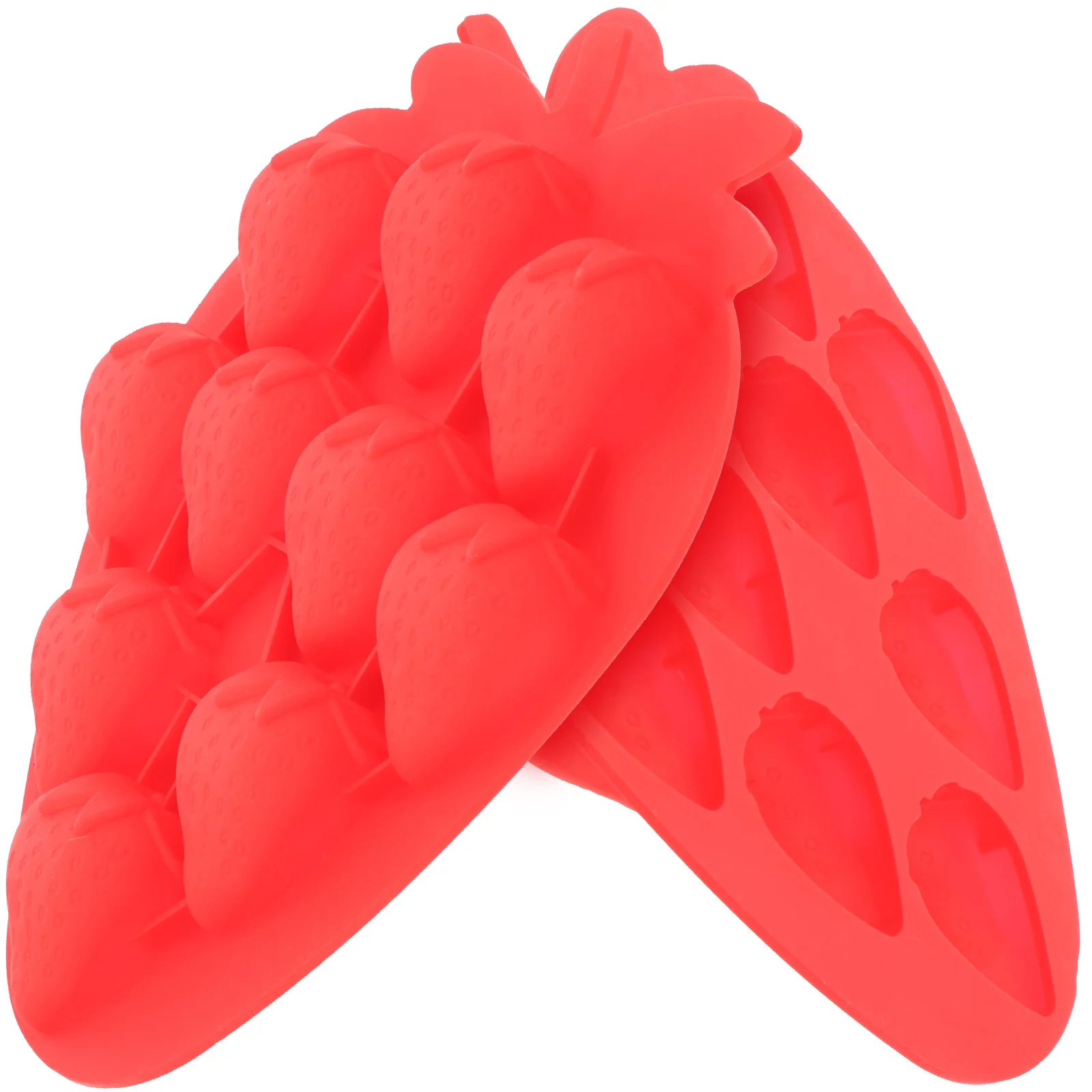 

2 Pcs Strawberry Cake Pan Silicone Cake Molds Biscuit DIY Mold Ice Tray Mold Silicone Silica Gel Cookie Baking Mold