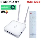 ТВ-приставка UGOOS AM7 Amlogic S905X4 Android 11 Smart DDR4 4 ГБ 32 ГБ телеприставка 1000M LAN BT5.0 Wifi 6 4K медиаплеер VS AM6B Plus