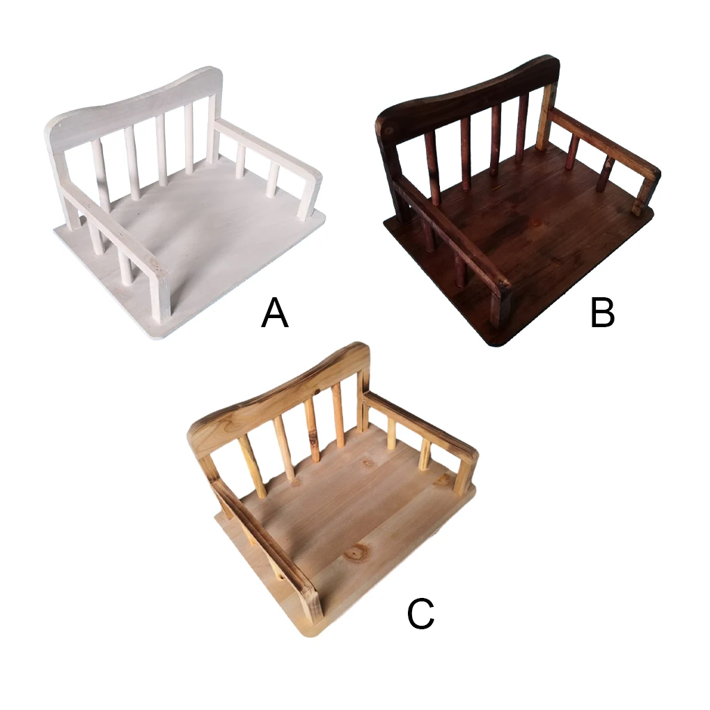 

Newborn Photography Props Wood Bed Prop Infant Boys Girls Furniture for Hundred Days Baby Shower Full Moon Studio