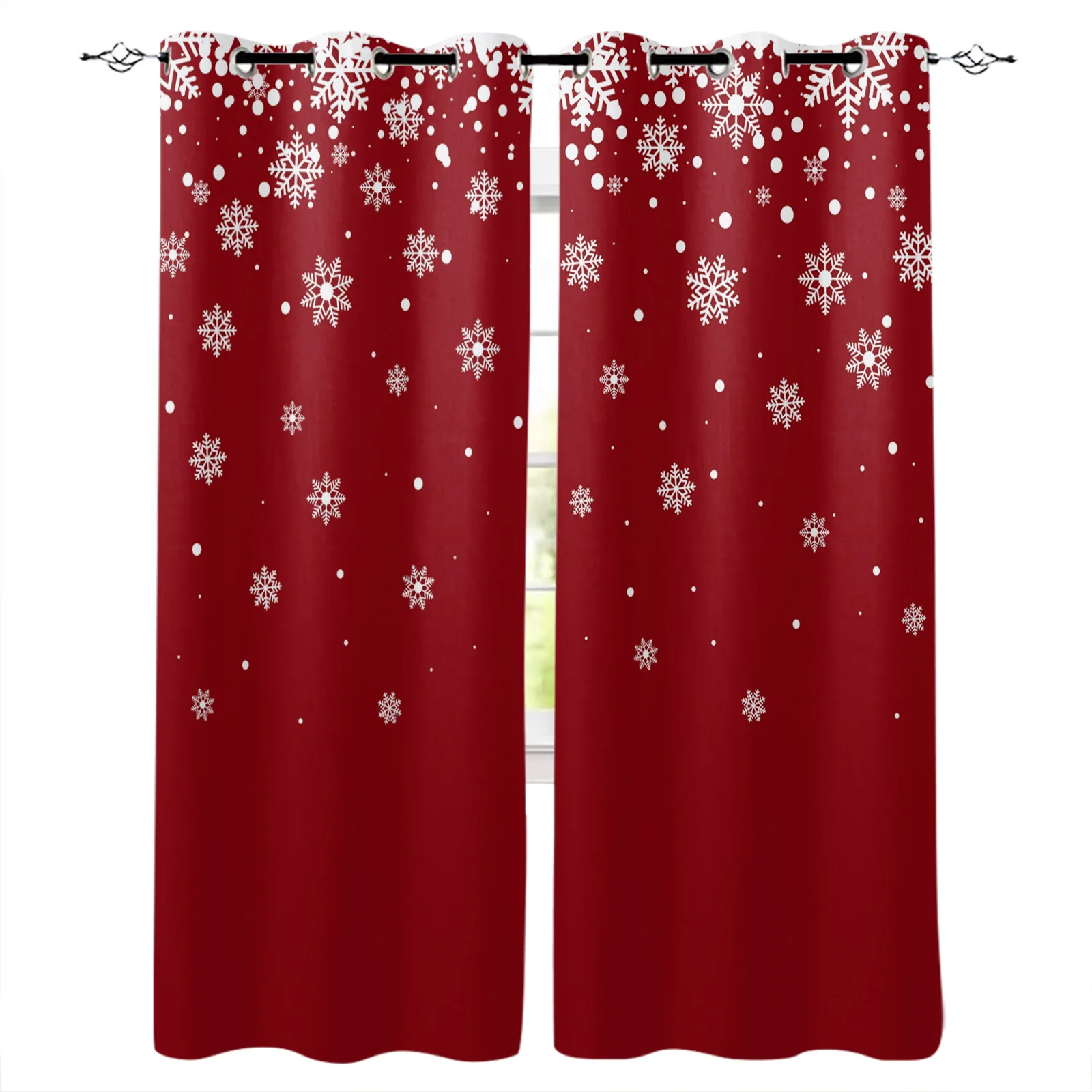 

Christmas Snowflake Modern Living Room Curtains Kitchen Decorative Window Curtains Kids Bedroom Cortinas Blinds Drapes