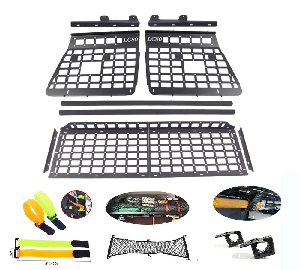 

Для Toyota Land Cruiser 80 серии LC80 1990-1997 задний багажник, грузовая полка, органайзер для хранения, подвесная доска, комплект панели Molle