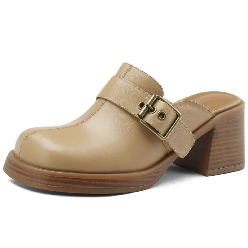 

Женские туфли-лодочки из натуральной кожи, с пряжкой