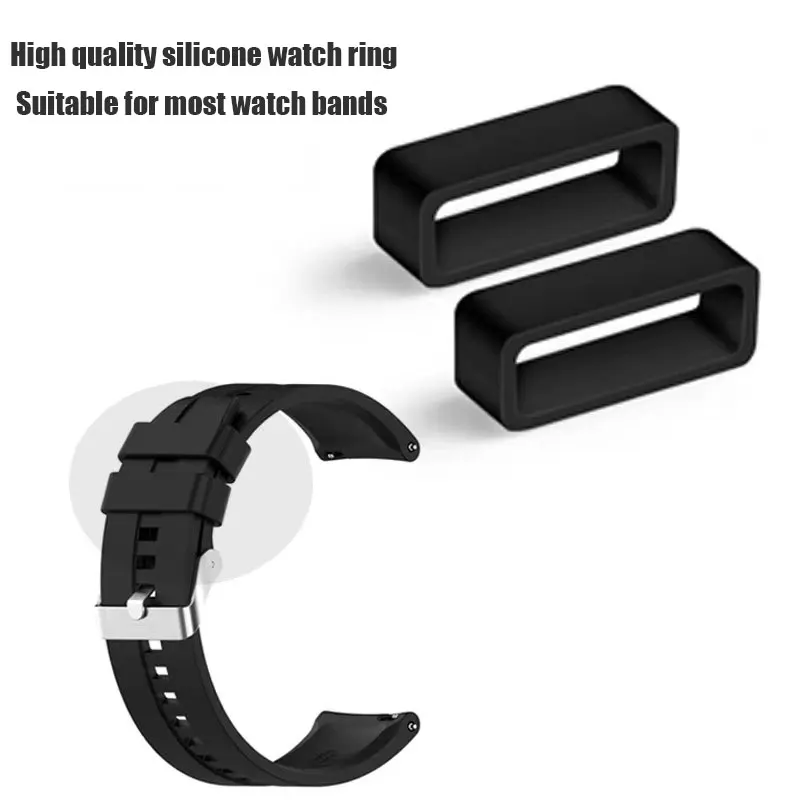 High-quality silicone watch strap, buckle, movable watch ring, fixed bracket, multi-color, 18mm20mm22mm