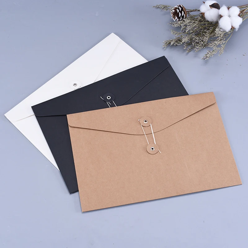 A4 Envelope Gift Paper Bags Shirt Clothing Kraft Paper Document Bags Kraft Black White Paper Card Packaging Boxes 20PCS