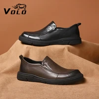 volo rhinoceros casual flat heel shoes british original business dress shoes top layer round head shoes comfortable fashion