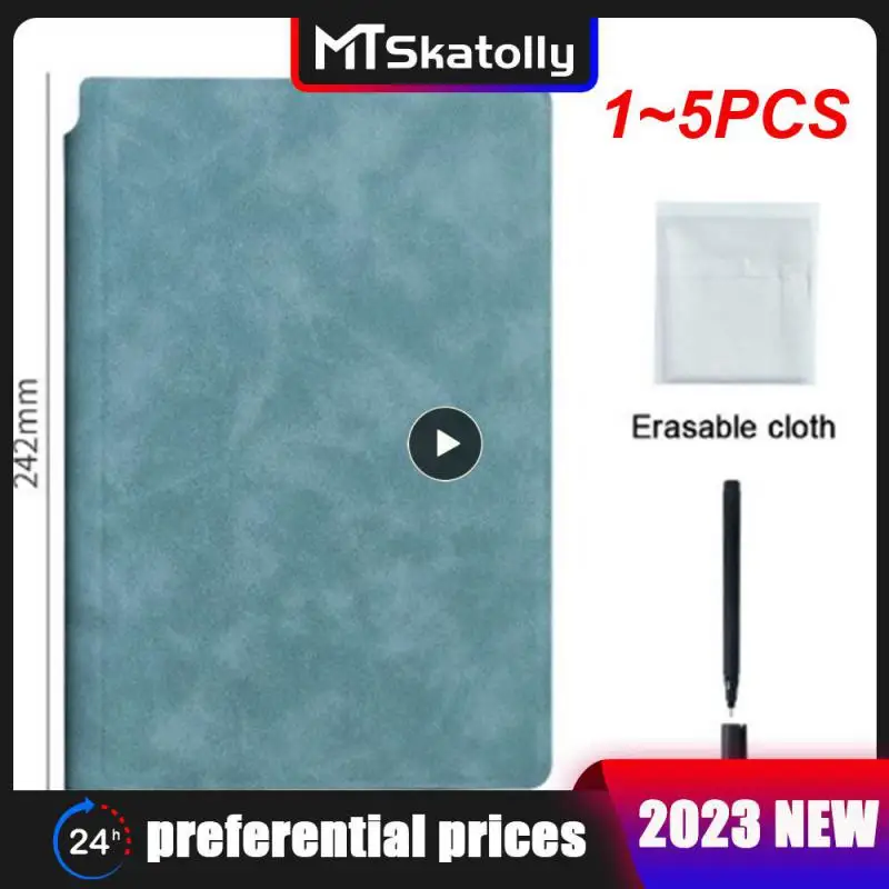 

1~5PCS Reusable Whiteboard Notebook Leather Memo Free Whiteboard Pen Erasing Cloth Weekly Planner Portable Stylish Office