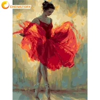 chenistory oil painting by numbers ballerina handpainted diy kits drawing by numebr figure canvas picture for home decor handwor