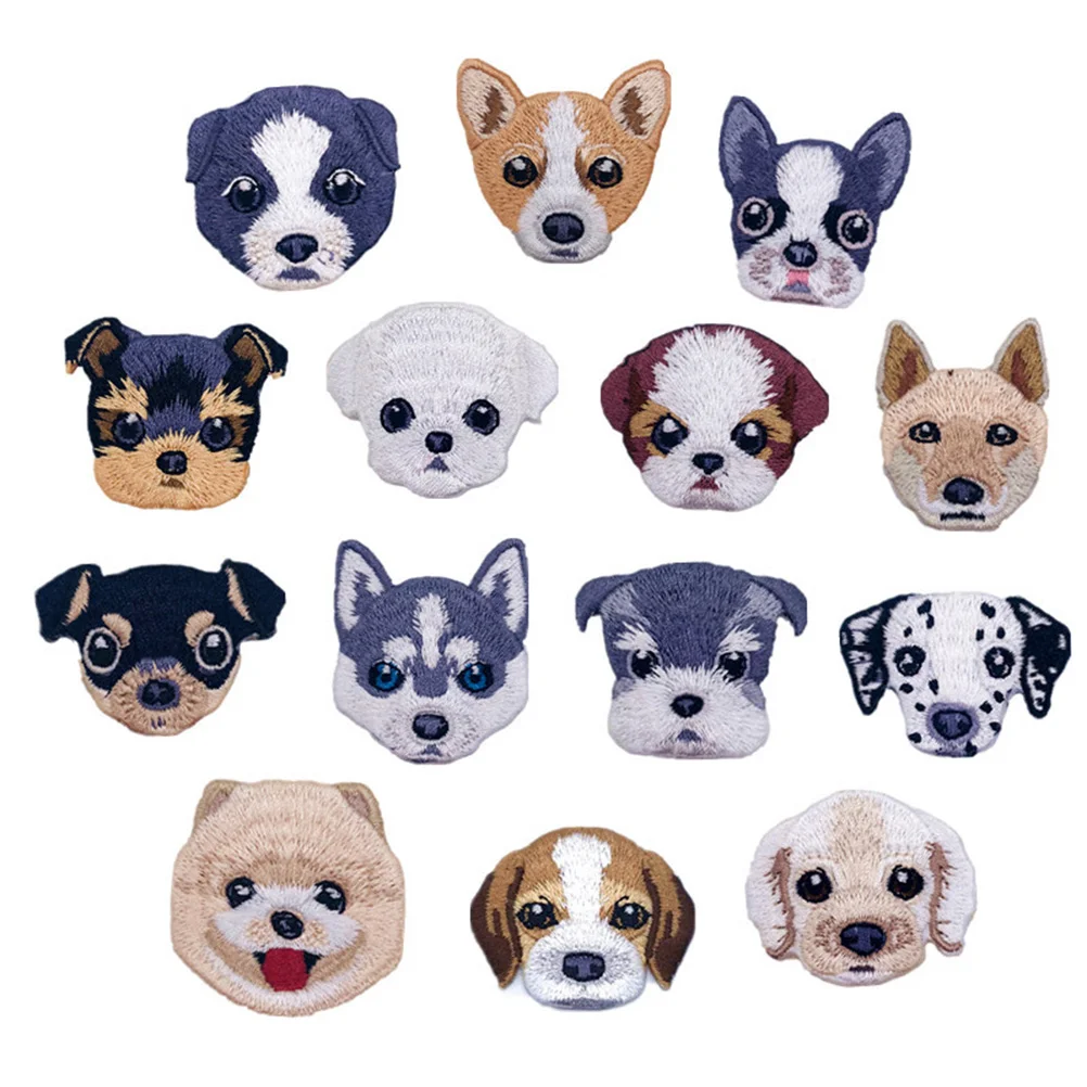 

Patches Iron Embroidered Embroidery Patch Dog Diy Animal Appliques Letters Jeans Custom Sew Kids Decorative Badge Applique