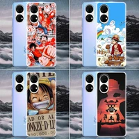 anime one piece clear phone case for huawei p20 pro p30 p40 pro plus lite 4g p50 pro p smart 2019 case soft silicone cover luffy