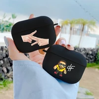 rapper peace n loves deux freres pnl headphone case for airpods 2 3 pro black wireless bluetooth headphone case charging case