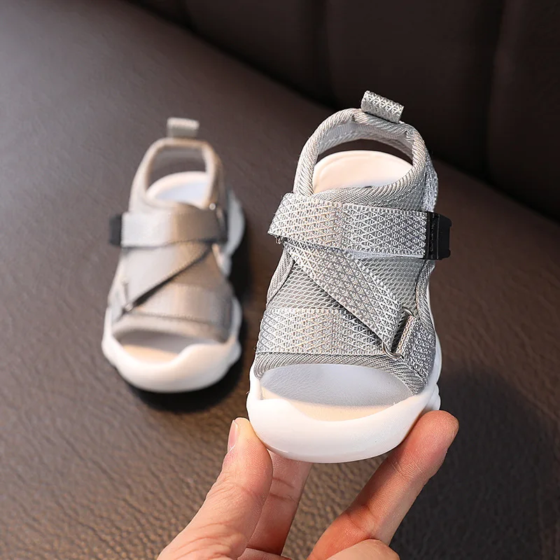 

Summer Toddler Sandals Baby Girl Shoes Solid Color Net Cloth Breathable 2023 New Boys Sneakers Kids Infant Sport Girls Sandals