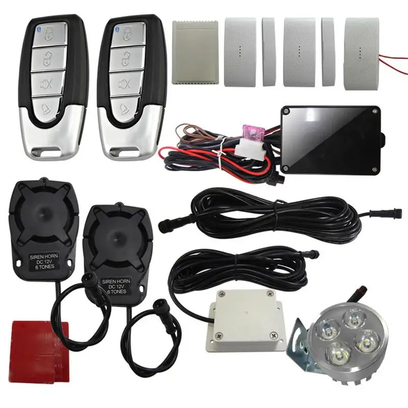 

Universal Car Alarm System Truck Alarm Systems With Remote Start 12V-24V Dual Induction Spotlights Anti-stealing Oil System Kit