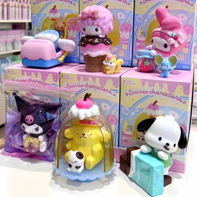 Оригинальная серия Miniso Sanrio с красочной едой веселая зеленая собака Kuromipacha нефрит