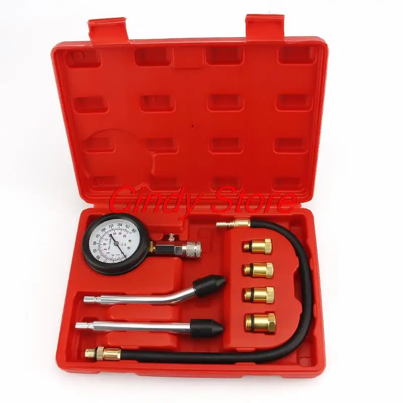 

Gasoline Engine Compression Tester Auto Petrol Gas Engine Cylinder Automobile Pressure Gauge Tester with M10 M12 M14 M18 Adapter