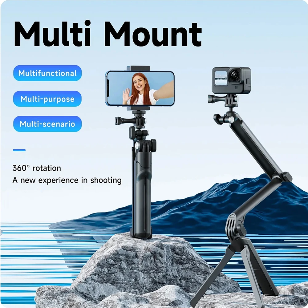 

3 Ways Selfie Stick with Tripod Hand Grip Pole for GoPro Hero 11 10 9 Insta360 DJI Action 4 3 Action Camera iPhone 14 13 Pro Max