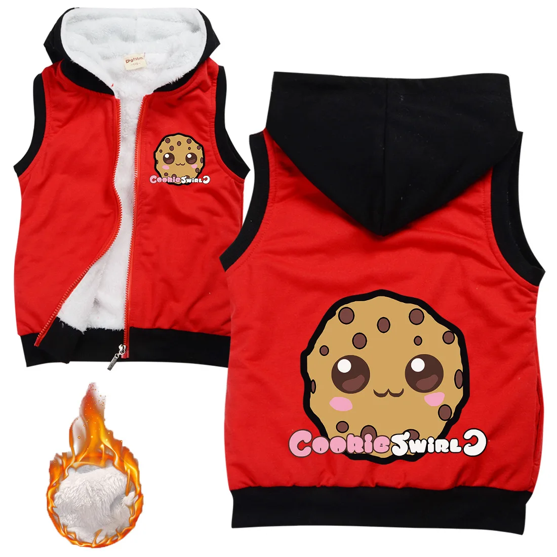 Зимний флисовый костюм для мальчиков и девочек на молнии