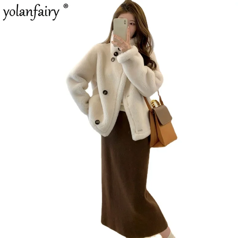 Женское шерстяное пальто женская короткая куртка из натурального меха новая