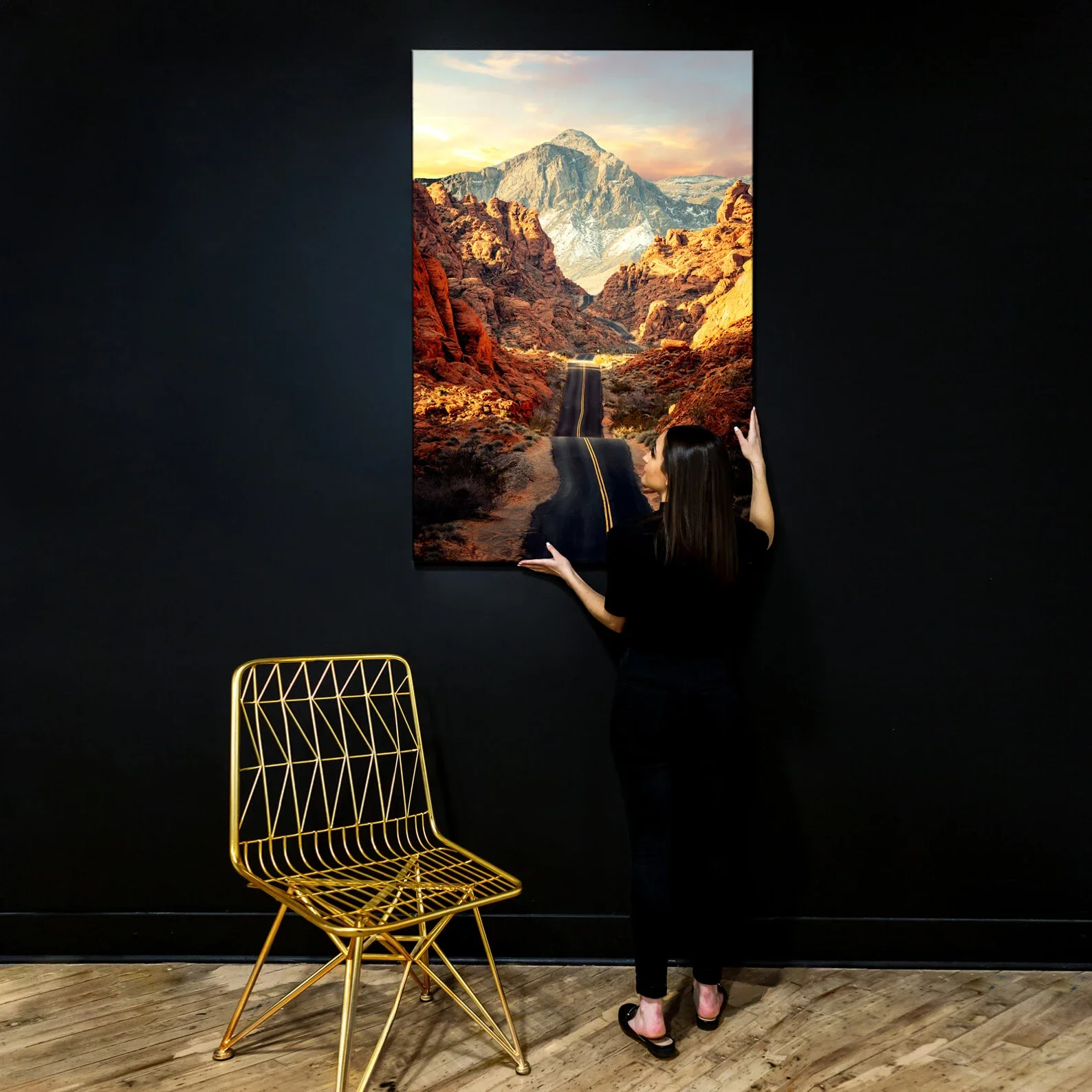 Monalt долина огня дорога фотография стена искусство холст картина с рамкой