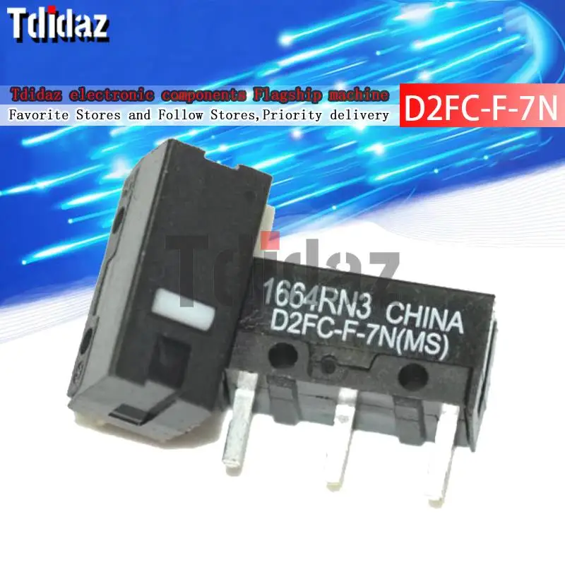 10Pcs OMRON Mouse Micro Switch D2FC-F-7N Button Fretting D2FC-E-7N D2FC |