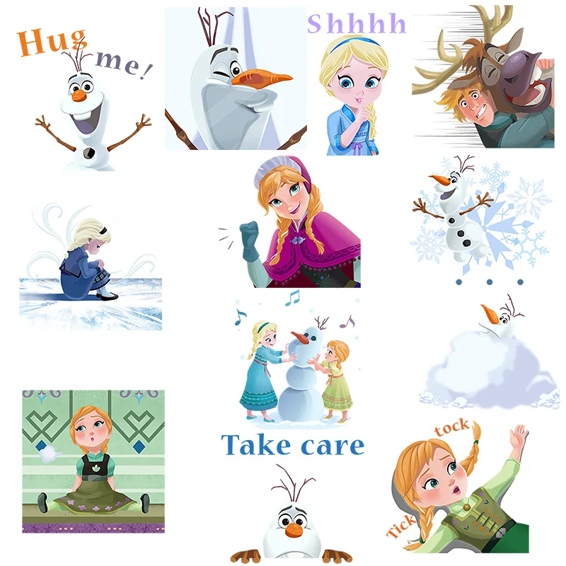 

Cartoon Disney Movie Patches Frozen Elsa Anna Patches for Clothing Iron on Patch Heat Transfer Clothes Girls Stickers Appliques