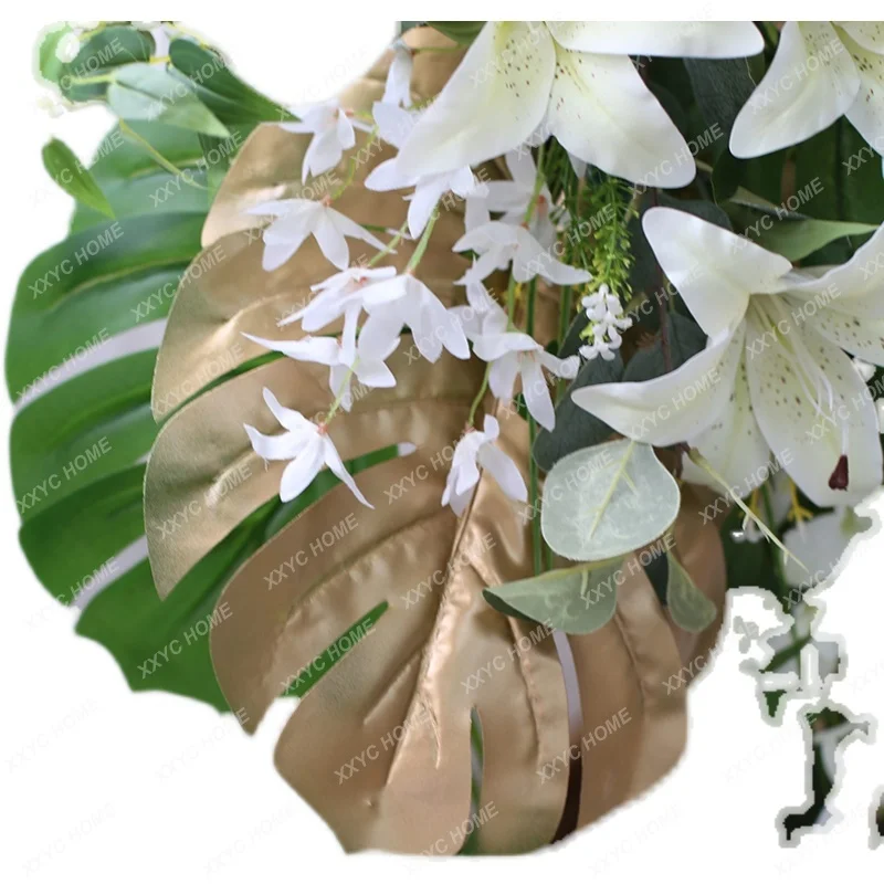 Тропический Мори стиль монстера декоративная круглая АРКА Свадебные цветы