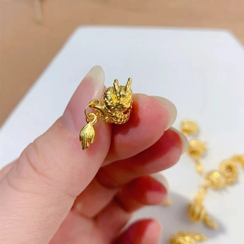 1 шт. настоящий чистый 999 24-каратный желтый золотой бисер сделай сам на удачу