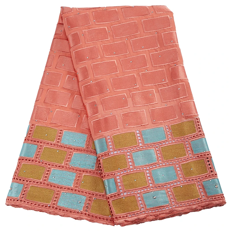 Швейцарская вуаль белая 5 ярдов Африканская Хлопковая кружевная ткань