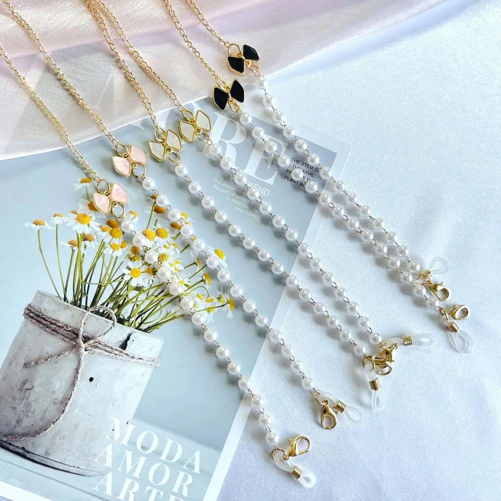 

Bow Pearl Glasses Chain Mask Chain Glasses Lanyard Strap Cords Casual Sunglasses Accessories Women Gifts