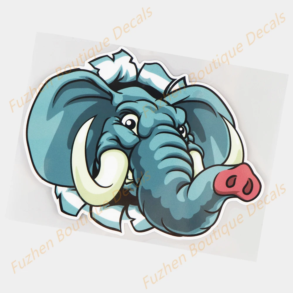 

Fuzhen Boutique Decals Exterior Accessories Cartoon Hole Elephant Creative Door Scratch Cover Decoration Funny Car Stickers