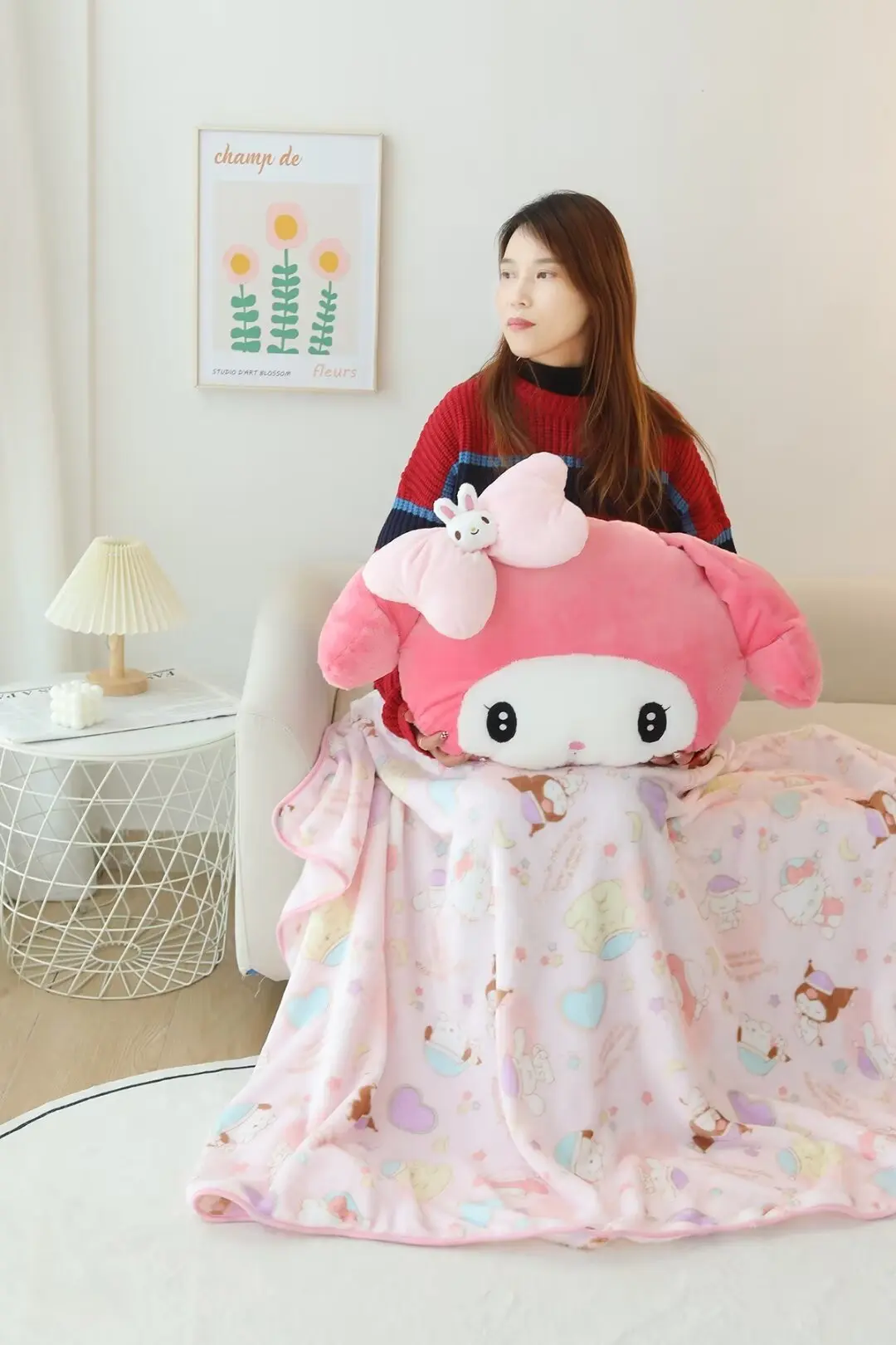 Sanrio мультфильм аниме My Melody плюшевая подушка милая портативная Подушка Одеяло