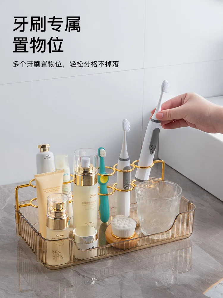 

Light luxury toothbrush rack storage rack multi-function washstand toothbrush stand